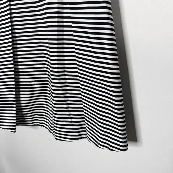 Kate Spade Saturday 00 Black White Pencil Striped Let Loose Fit and Flare Dress - Picture 5 of 13